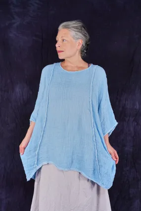 2364 Textured Summer Hi Lo Tunic Summer Splash