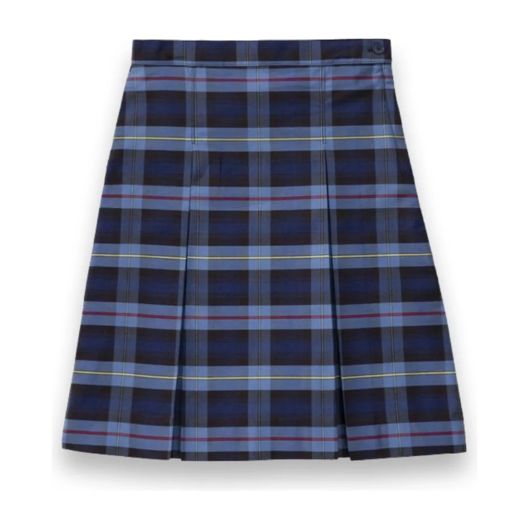 A  Juniors Plaid Poly Cot Box Pleat Skirt  - P41