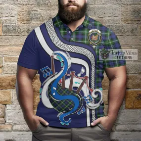 Baillie of Polkemmet Tartan Polo Shirt with Epic Bagpipe Style