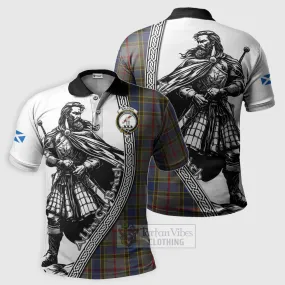 Balfour Tartan Clan Crest Polo Shirt with Highlander Warrior Celtic Style