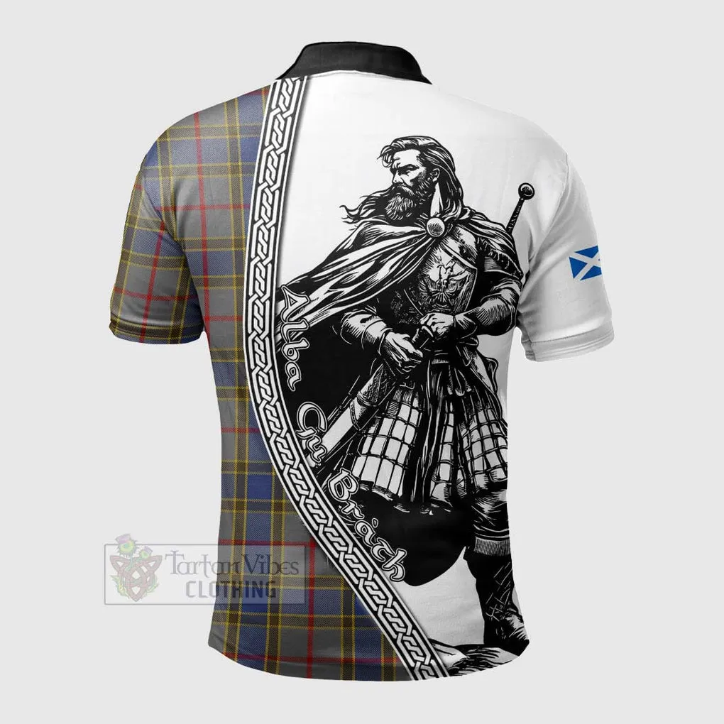 Balfour Tartan Clan Crest Polo Shirt with Highlander Warrior Celtic Style