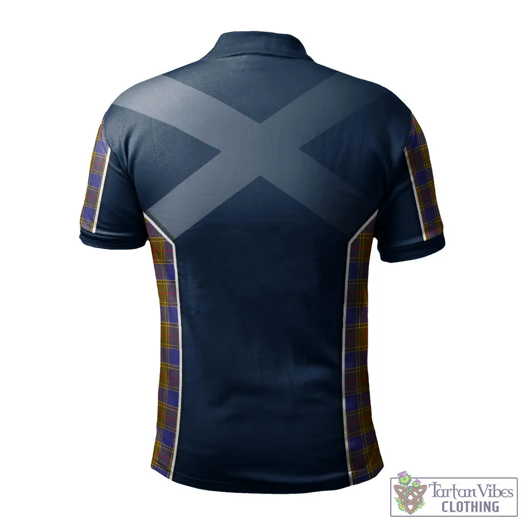 Balfour Tartan Men's Polo Shirt with Family Crest and Lion Rampant Vibes Sport Style