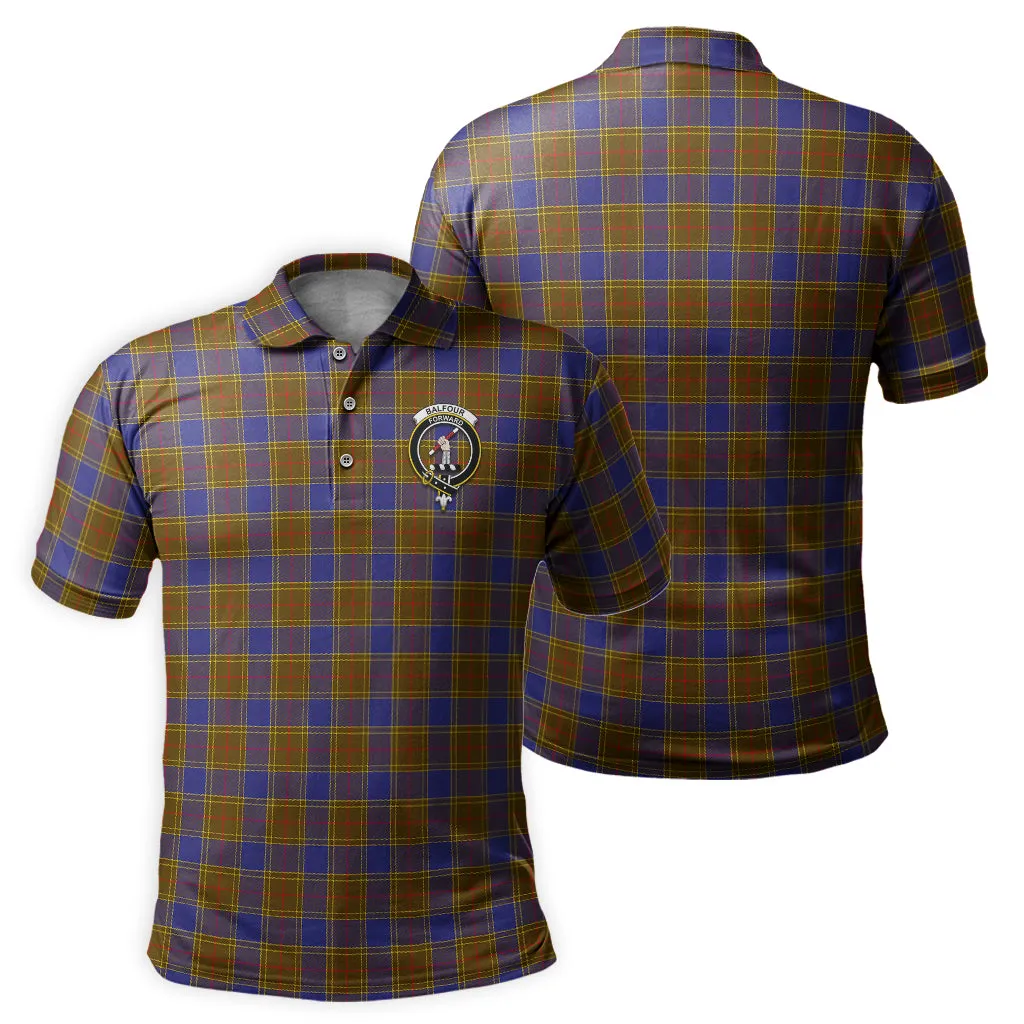 Balfour Tartan Men's Polo Shirt with Family Crest