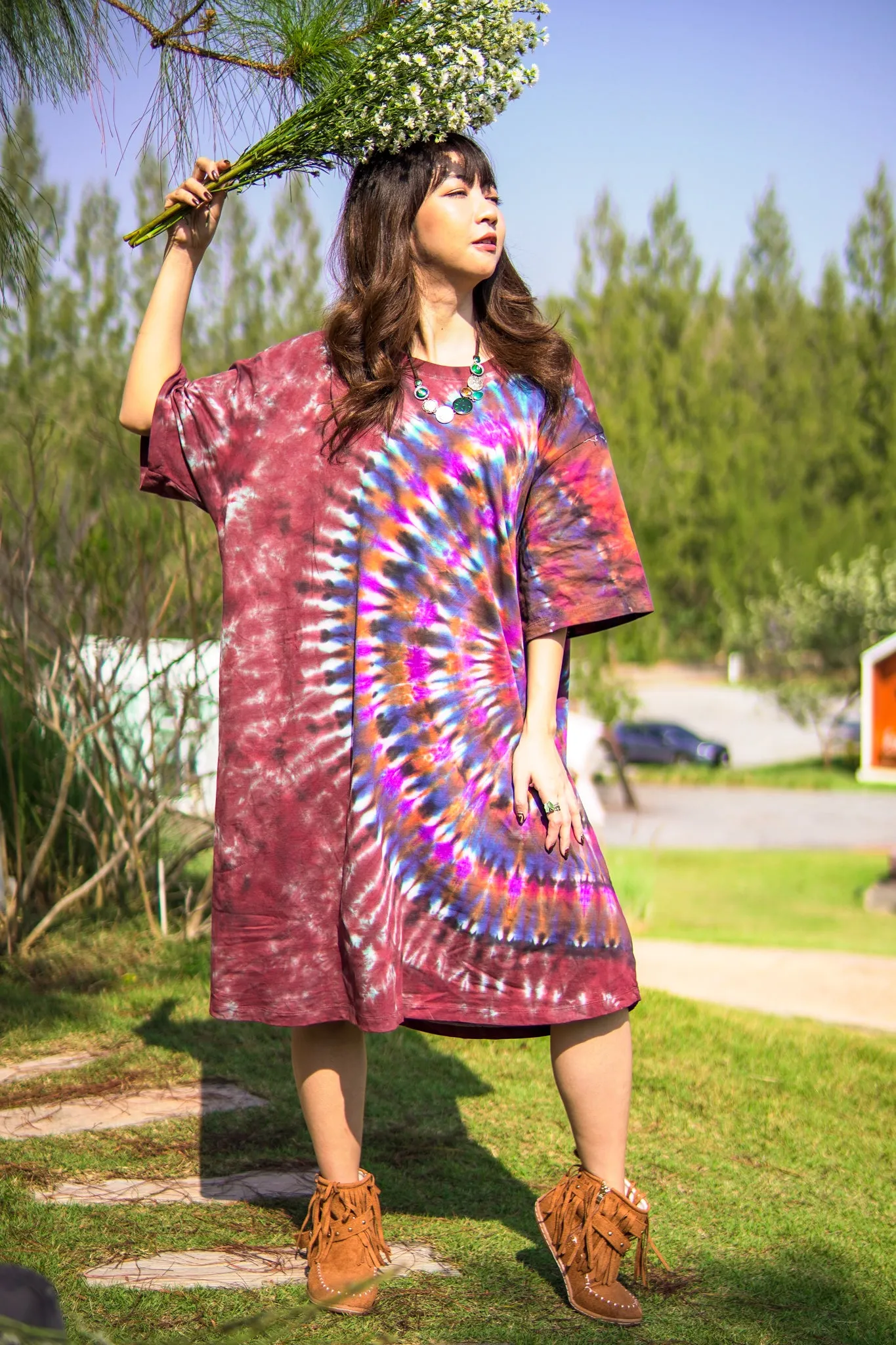 Boho Ember Hand Dyed Boho Hippie Dress