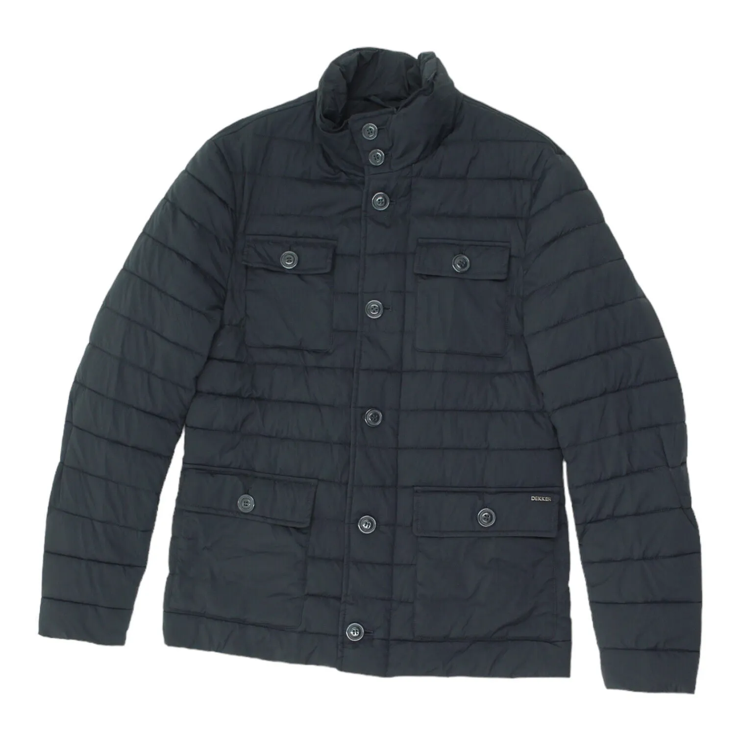 Dekker Womens Navy Blue Quilted Puffer Jacket | Vintage High End Designer VTG