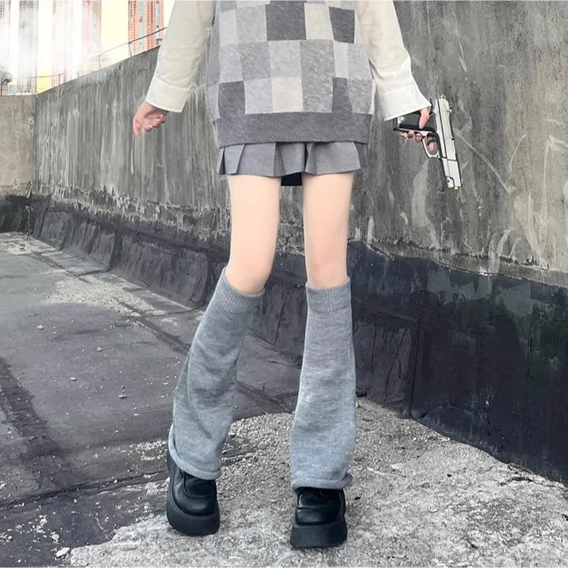 Hua Nai Cat~Winter Lolita Knit Leg Warmer Mid-Calf Socks