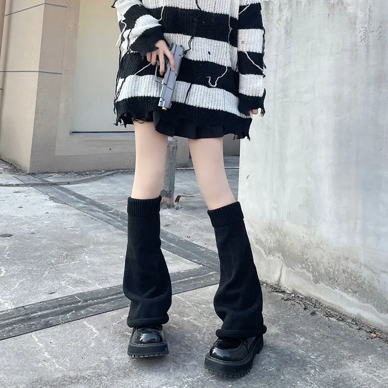 Hua Nai Cat~Winter Lolita Knit Leg Warmer Mid-Calf Socks