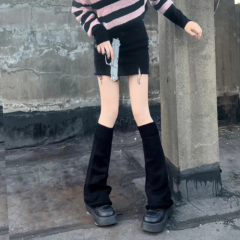 Hua Nai Cat~Winter Lolita Knit Leg Warmer Mid-Calf Socks
