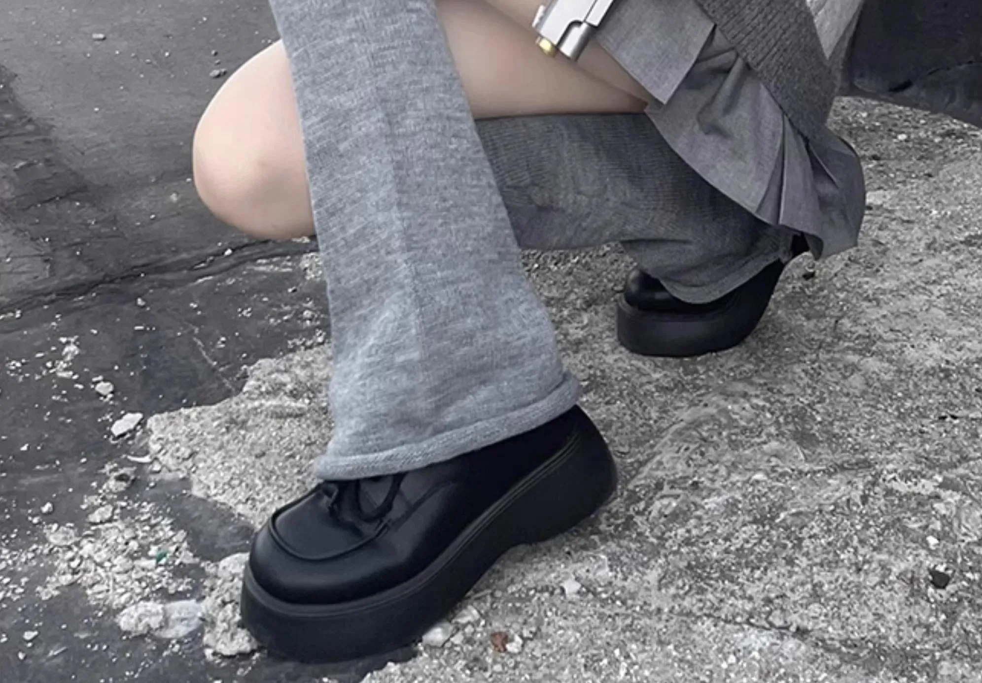 Hua Nai Cat~Winter Lolita Knit Leg Warmer Mid-Calf Socks