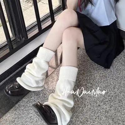 Hua Nai Cat~Winter Lolita Knit Leg Warmer Mid-Calf Socks