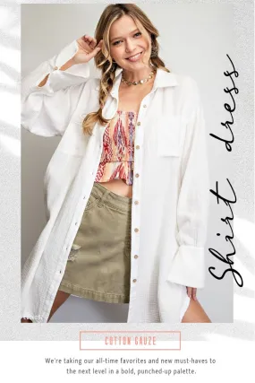 Mineral Washed Oversize Easel Shirt/Dress