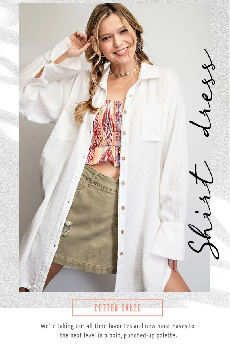 Mineral Washed Oversize Easel Shirt/Dress
