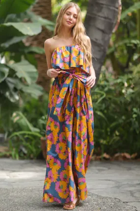 Navy and Mustard Belted Jumpsuit