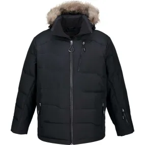 North End Men's Black Boreal Down Jacket with Faux Fur Trim