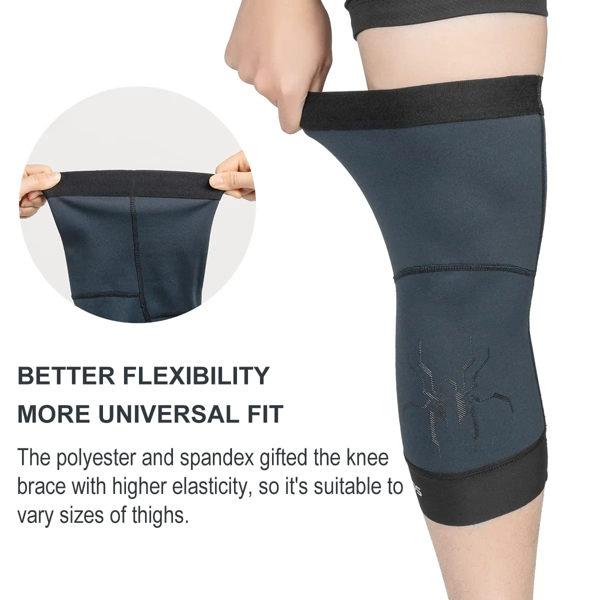 ROCKBROS Thermal Knee Warmer Men Anti-Slip Knee Brace Sleeves for Winter Cycling  Basketball