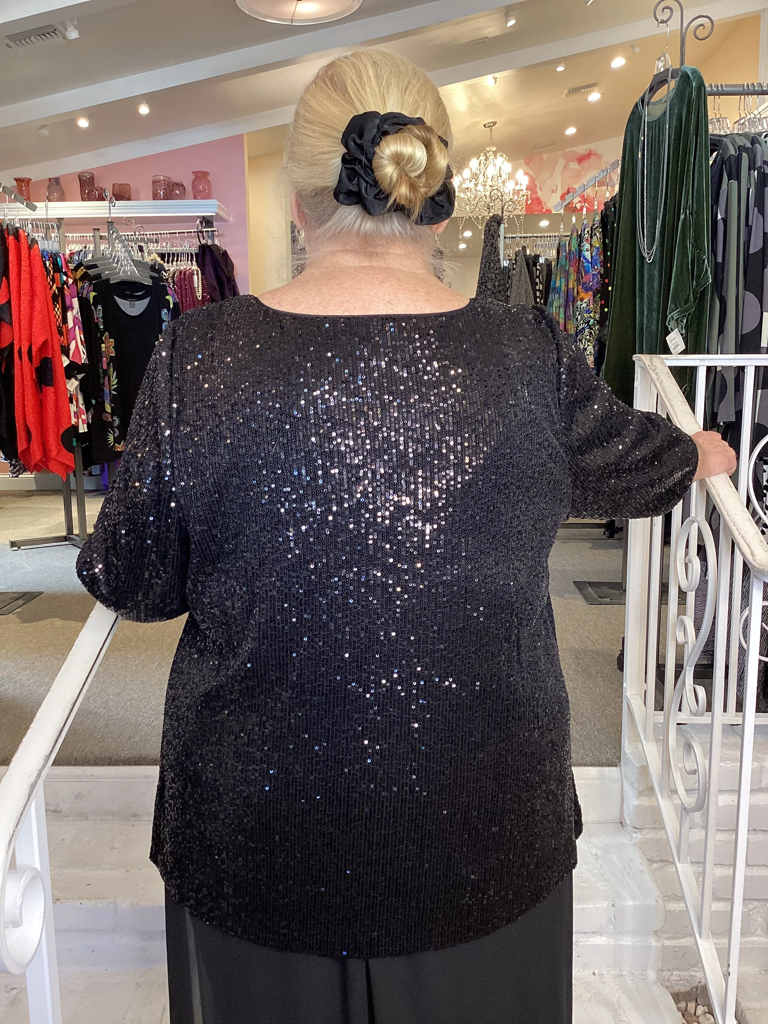 SEQUIN TUNIC - BLACK