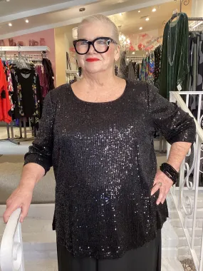 SEQUIN TUNIC - BLACK