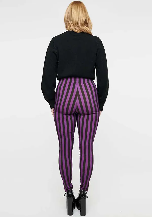 Stripe [Black/Purple] | CIGARETTE PANTS