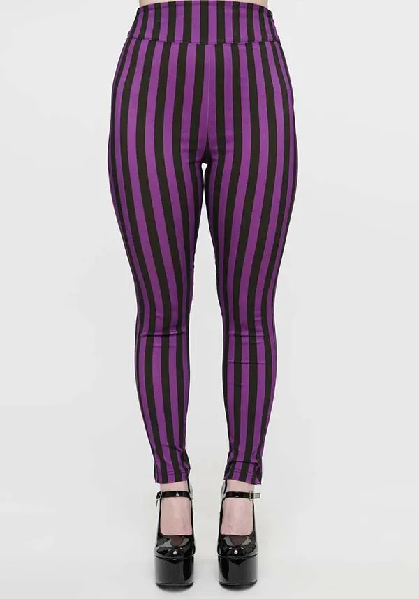 Stripe [Black/Purple] | CIGARETTE PANTS