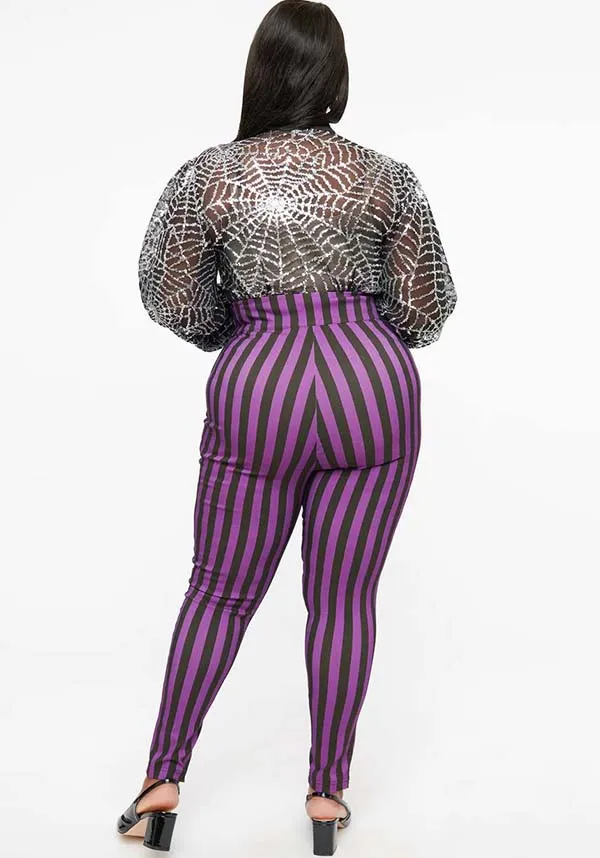 Stripe [Black/Purple] | CIGARETTE PANTS