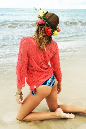 Tunic Crochet in Coral