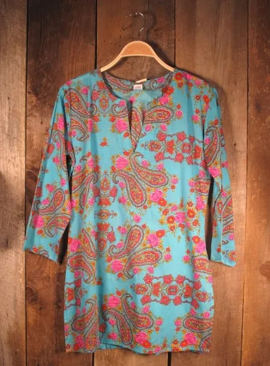 Tunic Turquoise Paisley