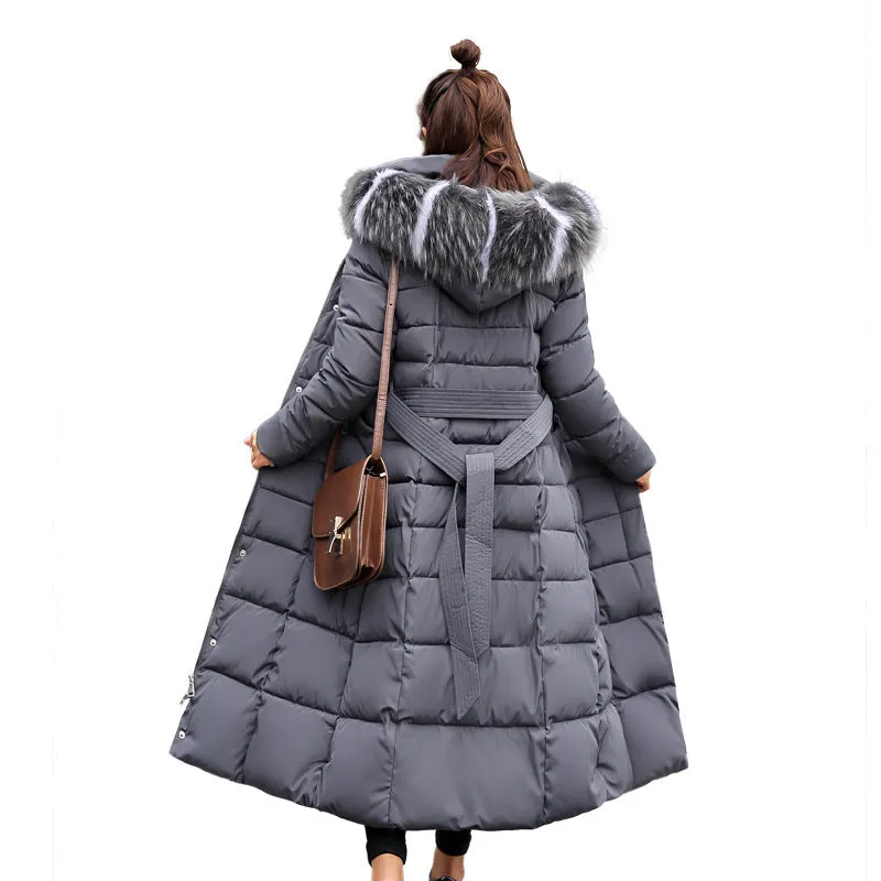 Winter Fur Collar Hooded Thermal Jacket For Women