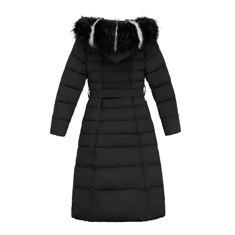 Winter Fur Collar Hooded Thermal Jacket For Women