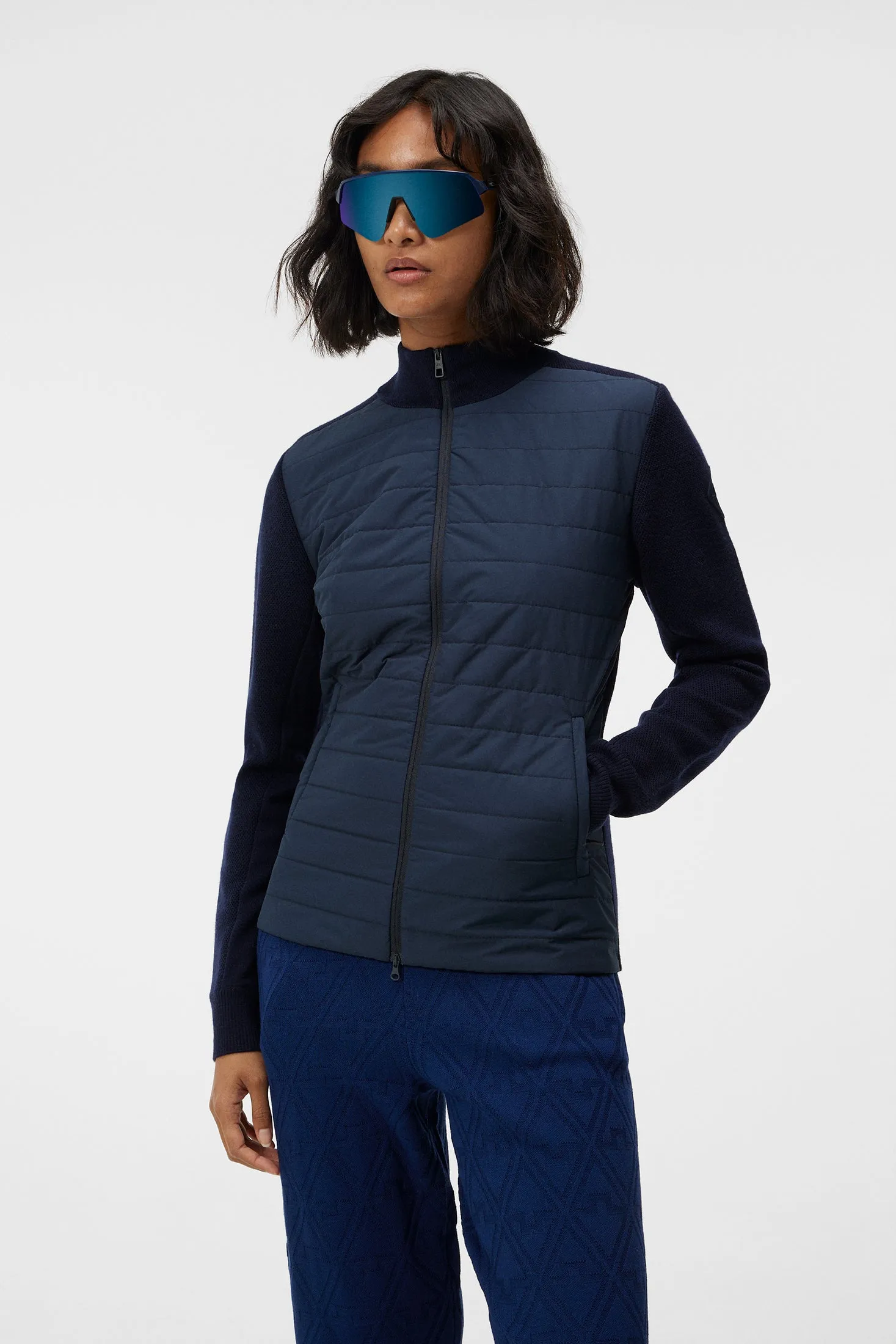 Wren Knitted Hybrid Jacket / JL Navy