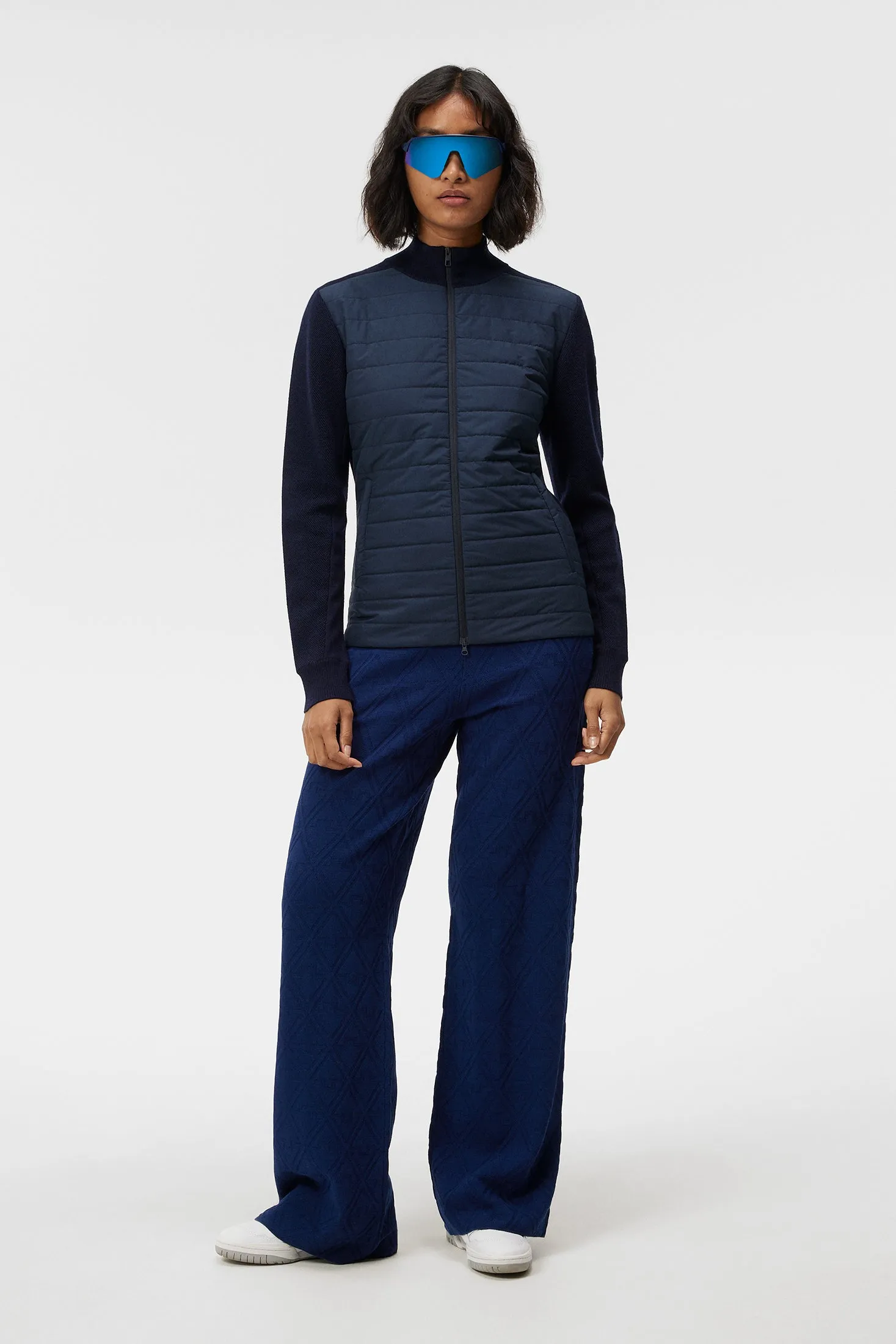 Wren Knitted Hybrid Jacket / JL Navy